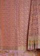 Lavender Pashmina Silk Embroidered Saree